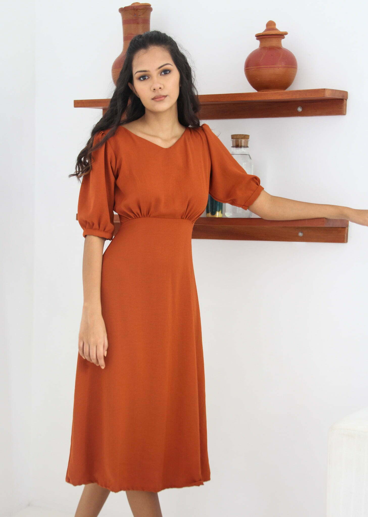 the-meena-puffed-sleeve-midi-sage-the-label